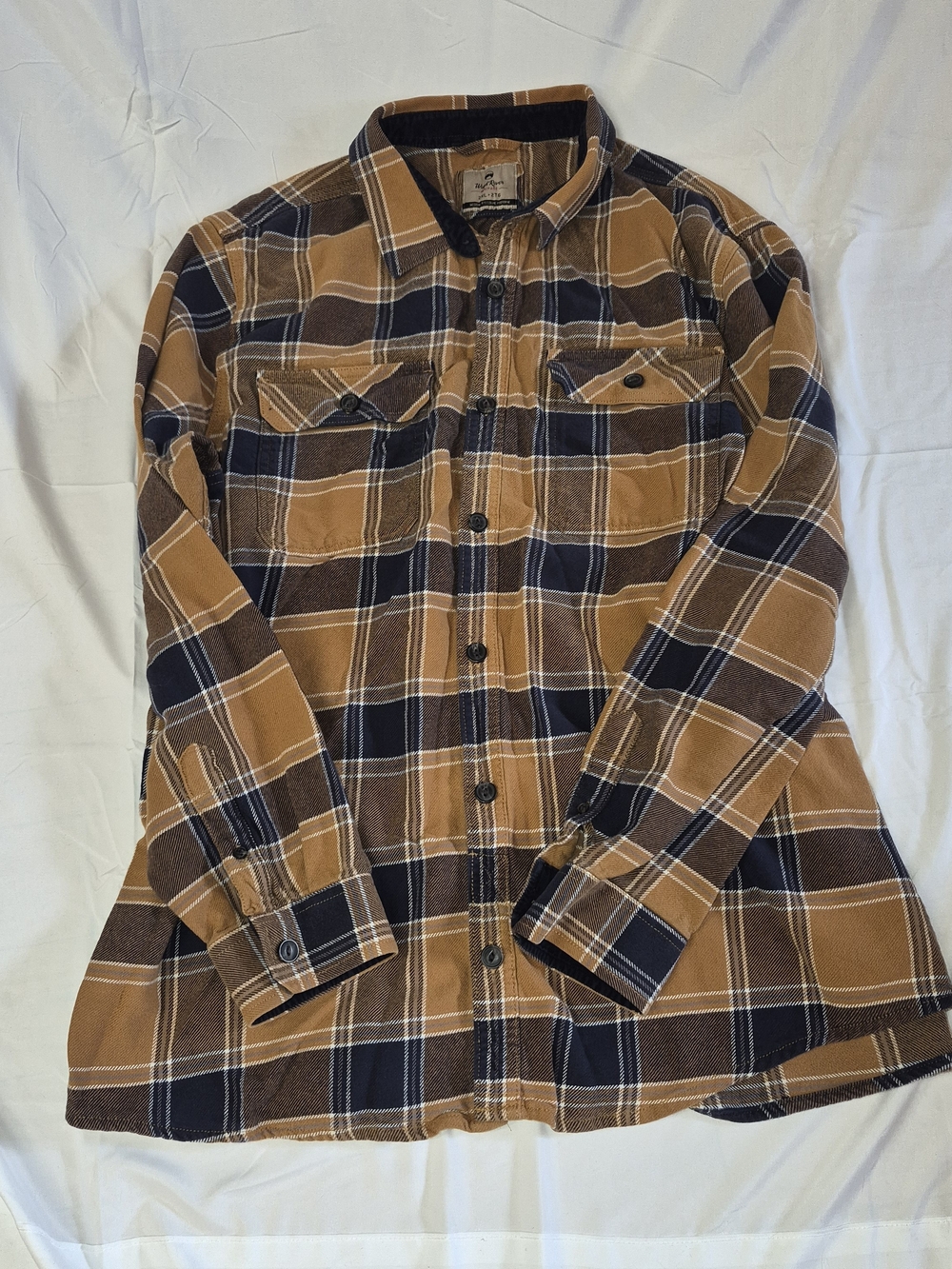 Men's Wind River Brown & Navy Plaid Flannel Shirt 2XL